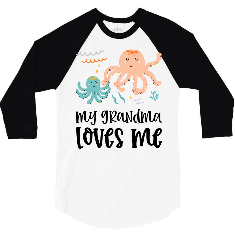 Octopus Grandma Loves Me 3/4 Sleeve Shirt by CueTrendyFinds | Artistshot