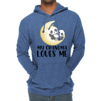 Panda Moon  Grandma Loves Me Lightweight Hoodie | Artistshot