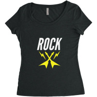 Rock With The Lightning Bolt Guitars Women's Triblend Scoop T-shirt | Artistshot