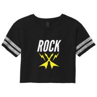 Rock With The Lightning Bolt Guitars Scorecard Crop Tee | Artistshot