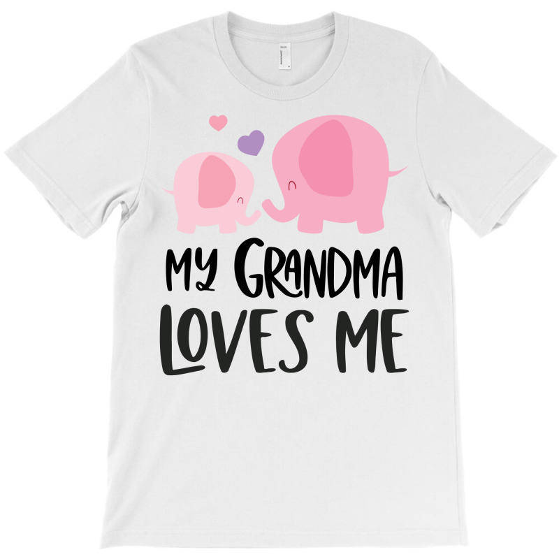 Pink Elephant Grandma Loves Me T-Shirt by CueTrendyFinds | Artistshot