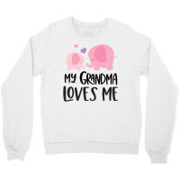 Pink Elephant Grandma Loves Me Crewneck Sweatshirt | Artistshot