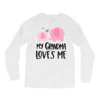 Pink Elephant Grandma Loves Me Long Sleeve Shirts | Artistshot