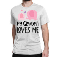 Pink Elephant Grandma Loves Me Classic T-shirt | Artistshot