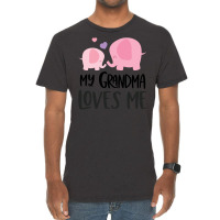 Pink Elephant Grandma Loves Me Vintage T-shirt | Artistshot