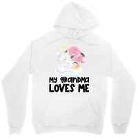 Rabbit Bunnies Pink Roses Grandma Loves Me Unisex Hoodie | Artistshot