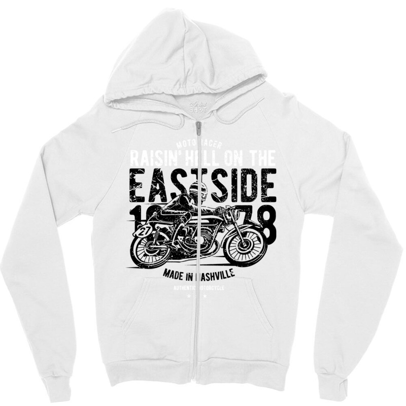 Motorcycles Nashville Raise Hell Cafe Racer  1 Zipper Hoodie | Artistshot