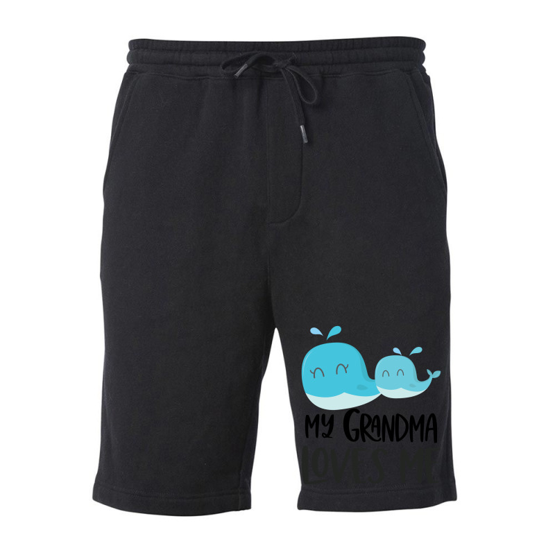 Whales Grandma Loves Me Fleece Short by CueTrendyFinds | Artistshot