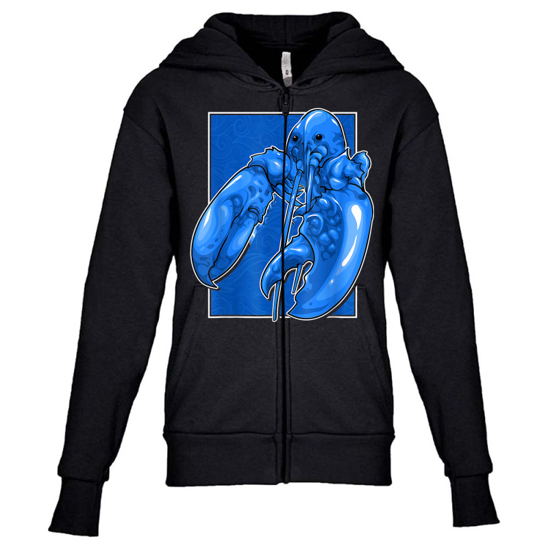 Funny Jumpscare Lobster Meme Blue Crustacean T Shirt Youth Zipper Hoodie | Artistshot