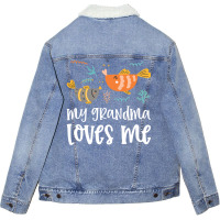 Fish Grandma Loves Me Unisex Sherpa-lined Denim Jacket | Artistshot