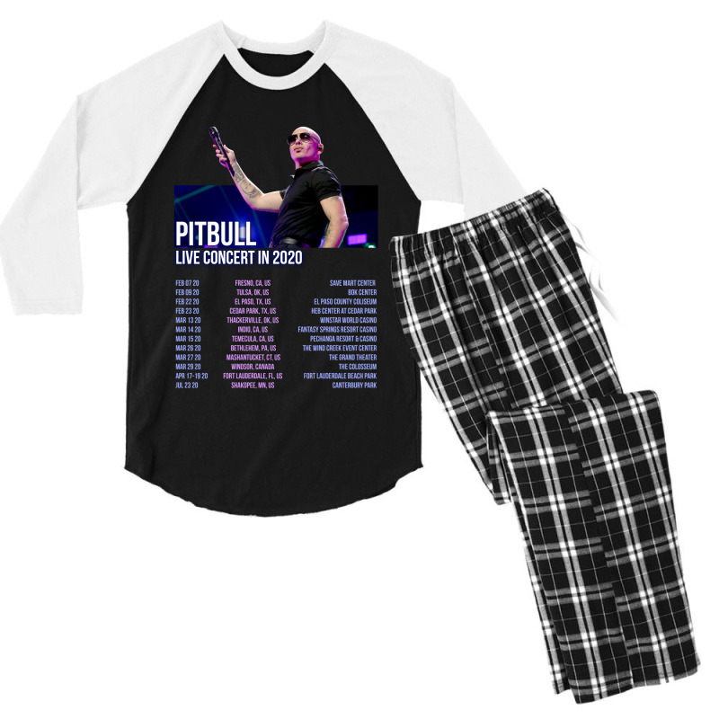 Pitbull Tour Back Men's 3/4 Sleeve Pajama Set by hujabole880817 | Artistshot