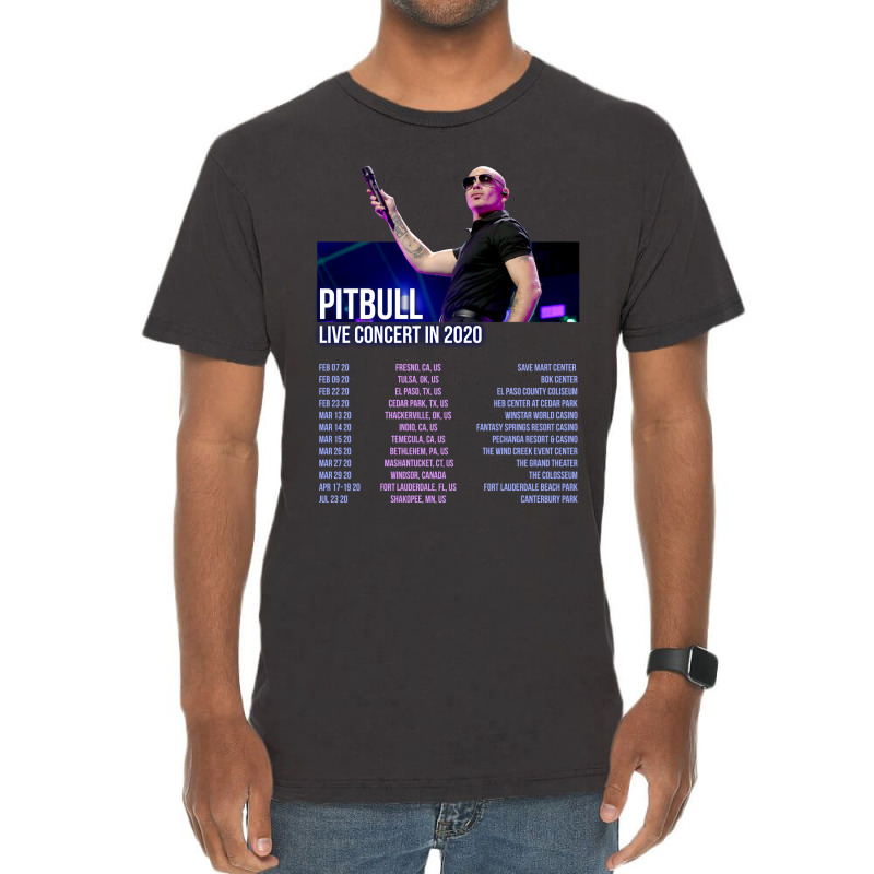 Pitbull Tour Back Vintage T-Shirt by hujabole880817 | Artistshot