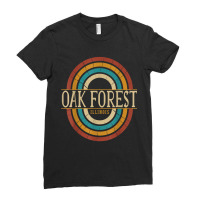 Vintage Retro Oak Forest Illinois Il Women Men Souvenirs T Shirt Ladies Fitted T-shirt | Artistshot