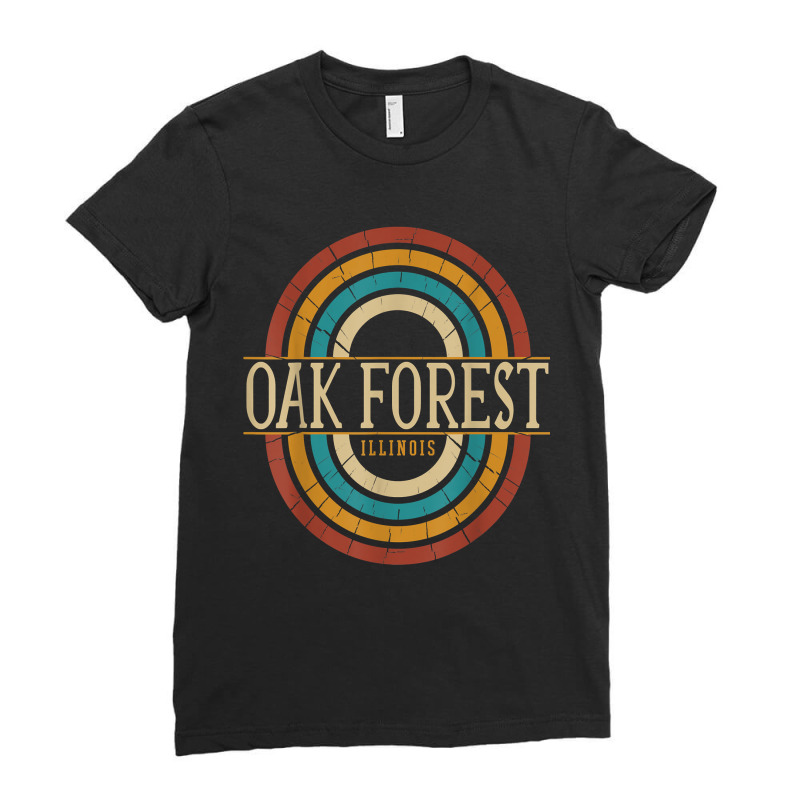 Vintage Retro Oak Forest Illinois Il Women Men Souvenirs T Shirt Ladies Fitted T-Shirt by nilda1pr4klauer | Artistshot