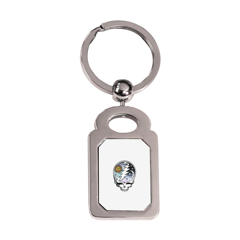 Grateful Sky Silver Rectangle Keychain | Artistshot