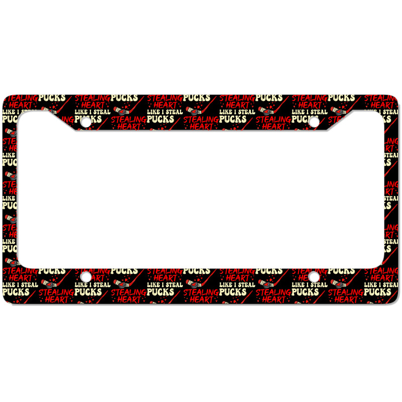 Stealing Heart Like I Steal Pucks Shirt Valentines Day Hocky T Shirt License Plate Frame | Artistshot