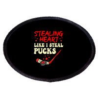 Stealing Heart Like I Steal Pucks Shirt Valentines Day Hocky T Shirt Oval Patch | Artistshot