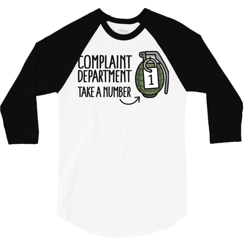 Complaint Department Take A Number Hand Grenade 3/4 Sleeve Shirt by ajithcti1 | Artistshot