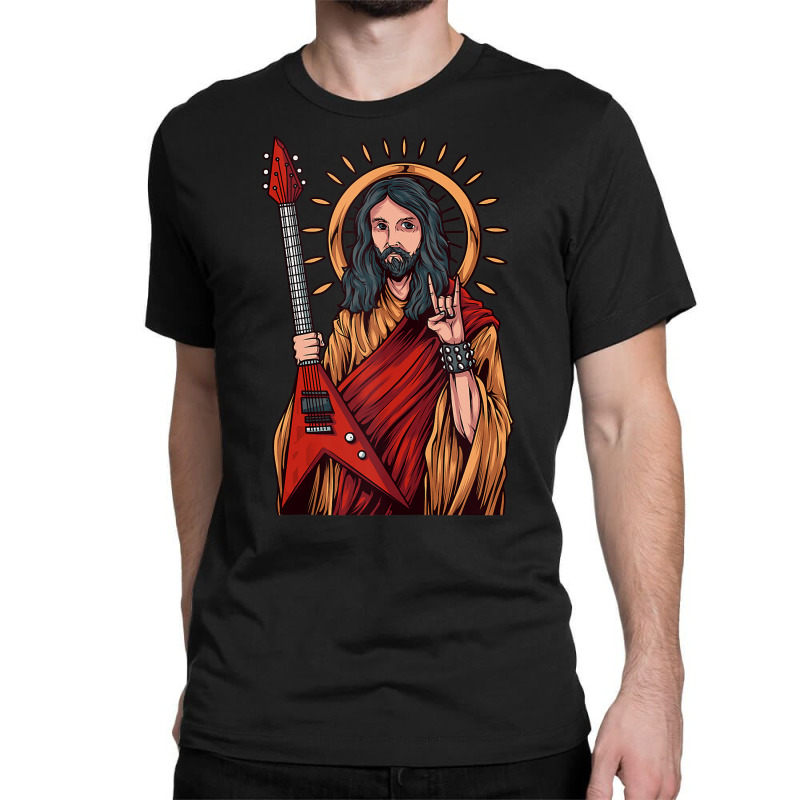 Jesus Playing Heavy Metal Guitar Tank Top Classic T-shirt by adam.troare | Artistshot