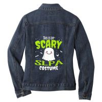 Funny Halloween This Is My Scary Slpa Custome Speech Aide Premium Ladies Denim Jacket | Artistshot