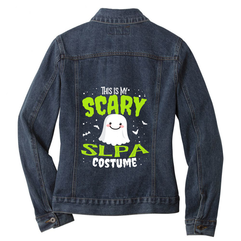 Funny Halloween This Is My Scary Slpa Custome Speech Aide Premium Ladies Denim Jacket by JennetteMichelleBrink | Artistshot