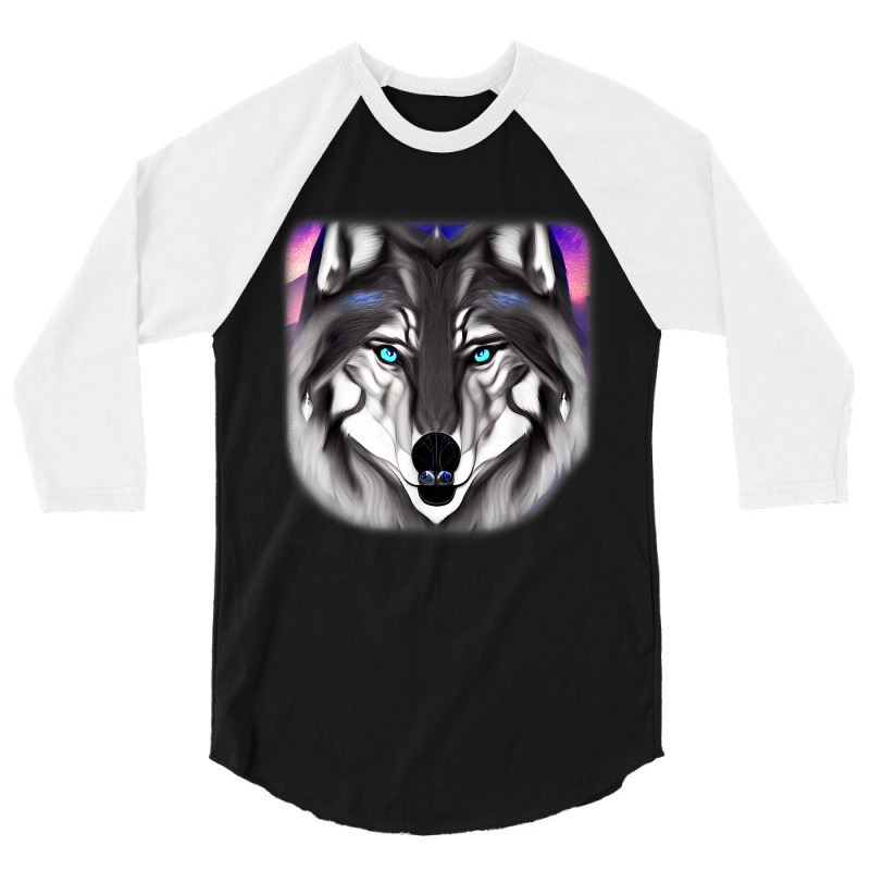 Wolf Head Design Art Predator Face Imprint With Wild Animal T Shirt 3/4 Sleeve Shirt by jessamynb4pru | Artistshot