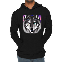 Wolf Head Design Art Predator Face Imprint With Wild Animal T Shirt Lightweight Hoodie | Artistshot