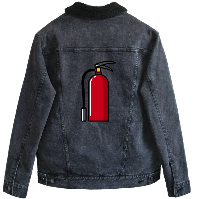 Fire Extinguisher 11 Unisex Sherpa-Lined Denim Jacket by IsabelConstance | Artistshot