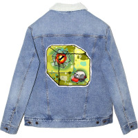 A Mask Is No Protection From A Gelatinous Cube Friend Unisex Sherpa-lined Denim Jacket | Artistshot