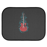 Red Semihollow Electric Guitar Flowering Vines 1 Rear Car Mat | Artistshot