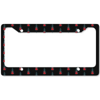 Red Semihollow Electric Guitar Flowering Vines 1 License Plate Frame | Artistshot