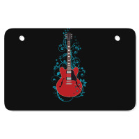 Red Semihollow Electric Guitar Flowering Vines 1 Atv License Plate | Artistshot