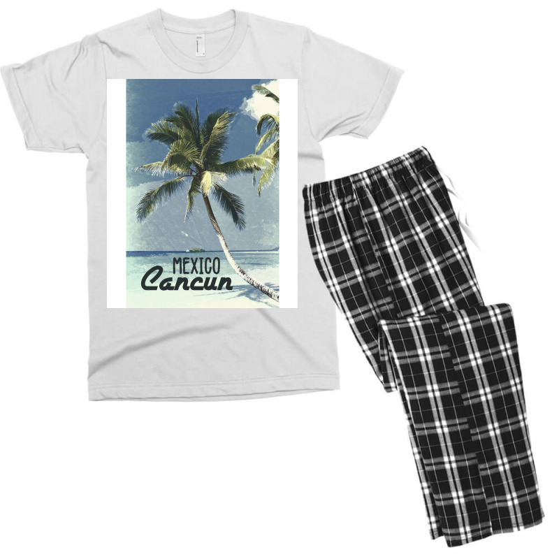 Cancun Mexico ✪ Vintage Style Poster (1) Men's T-shirt Pajama Set | Artistshot