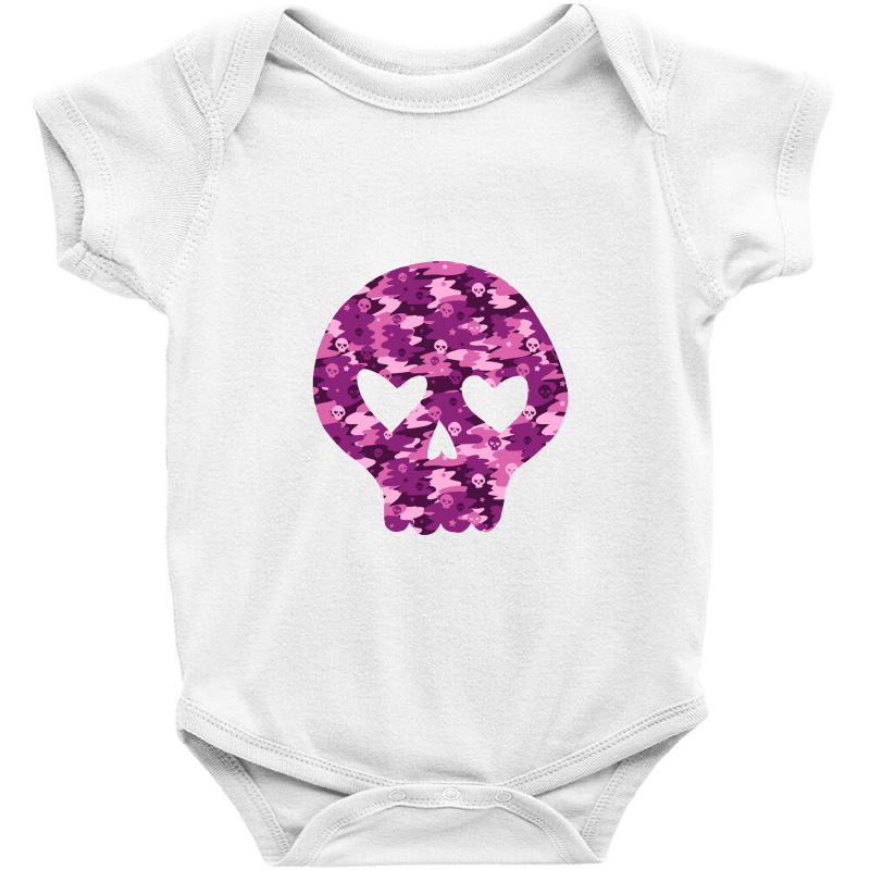 Amethyst Camo Skull Baby Bodysuit by maknakanu | Artistshot