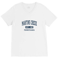 Martins Creek Pennsylvania Pa Vintage Athletic Sports Design V-neck Tee | Artistshot