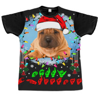 Merry Christmas Hands Sign Language Santa Shar Pei Lover154 Graphic T-shirt | Artistshot