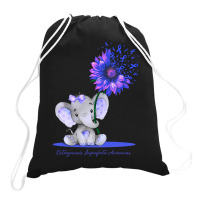 Limited Edition Osteogenesis Imperfecta Awareness Cute Elephant Sunflo Drawstring Bags | Artistshot