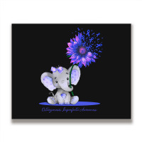 Limited Edition Osteogenesis Imperfecta Awareness Cute Elephant Sunflo Metal Print Horizontal | Artistshot