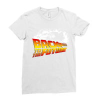 Back To The Future  Delorean White Stencil Fan Art Ladies Fitted T-shirt | Artistshot