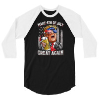 Make 4th Of July Great Again Trump Beer Shirts 3/4 Sleeve Shirt | Artistshot