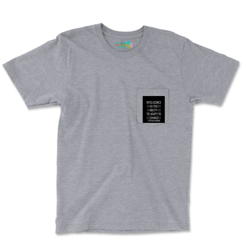 Adapt Or Die Encoded Reversed Graphic Pocket T-shirt | Artistshot