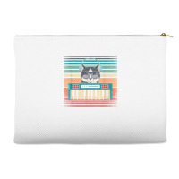 Retro Synthesizer Keyboard Music Producer Cat Lover T Shirt Accessory Pouches | Artistshot