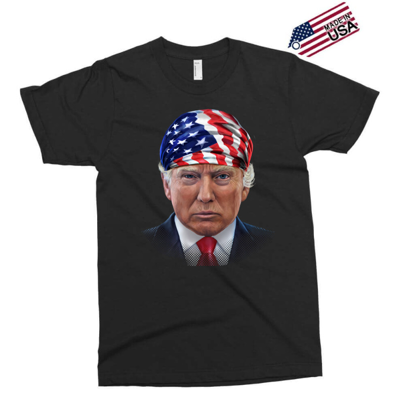 President Donald Trump In Flag Of Usa Head Wrap Shirts Exclusive T-shirt | Artistshot