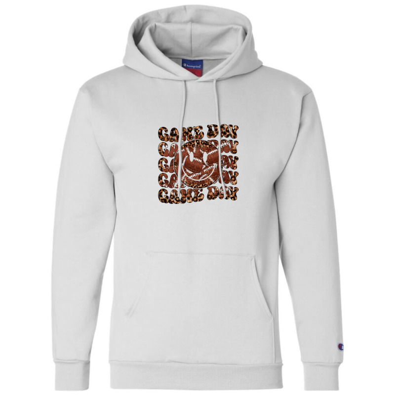 Cute Retro Wavy Game Day Football Leopard Print Champion Hoodie | Artistshot