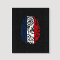 French Fingerprint France Flag Dna Cute Patriotic Portrait Canvas Print | Artistshot