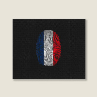 French Fingerprint France Flag Dna Cute Patriotic Landscape Canvas Print | Artistshot