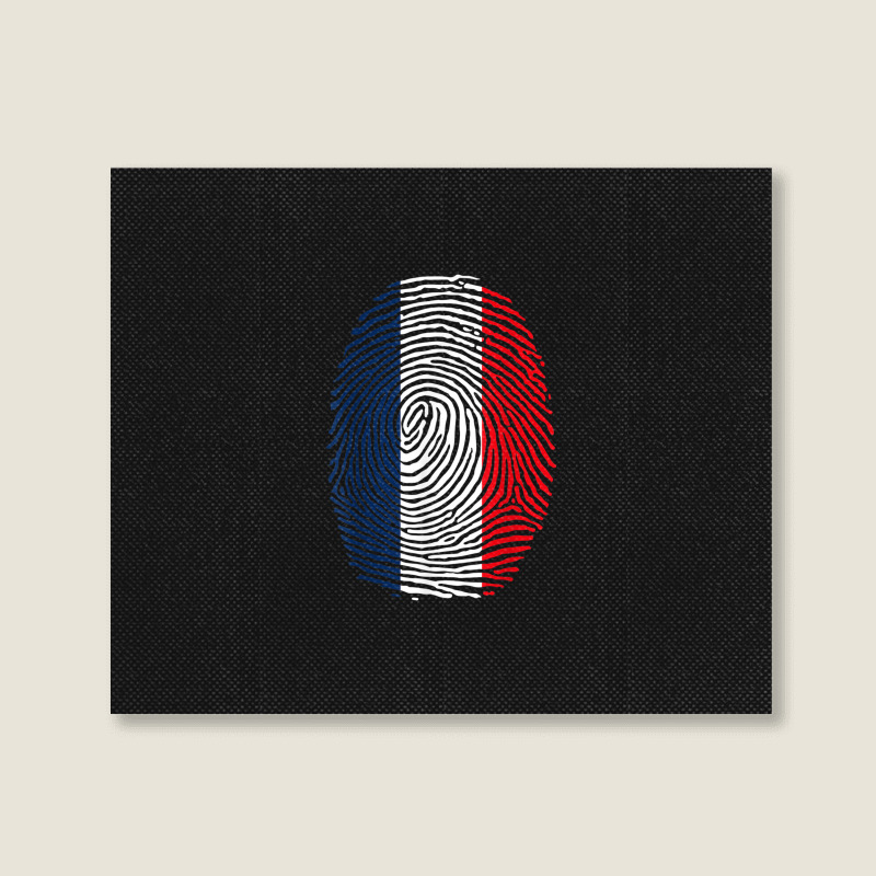 French Fingerprint France Flag Dna Cute Patriotic Landscape Canvas Print by JosephWDaniels | Artistshot