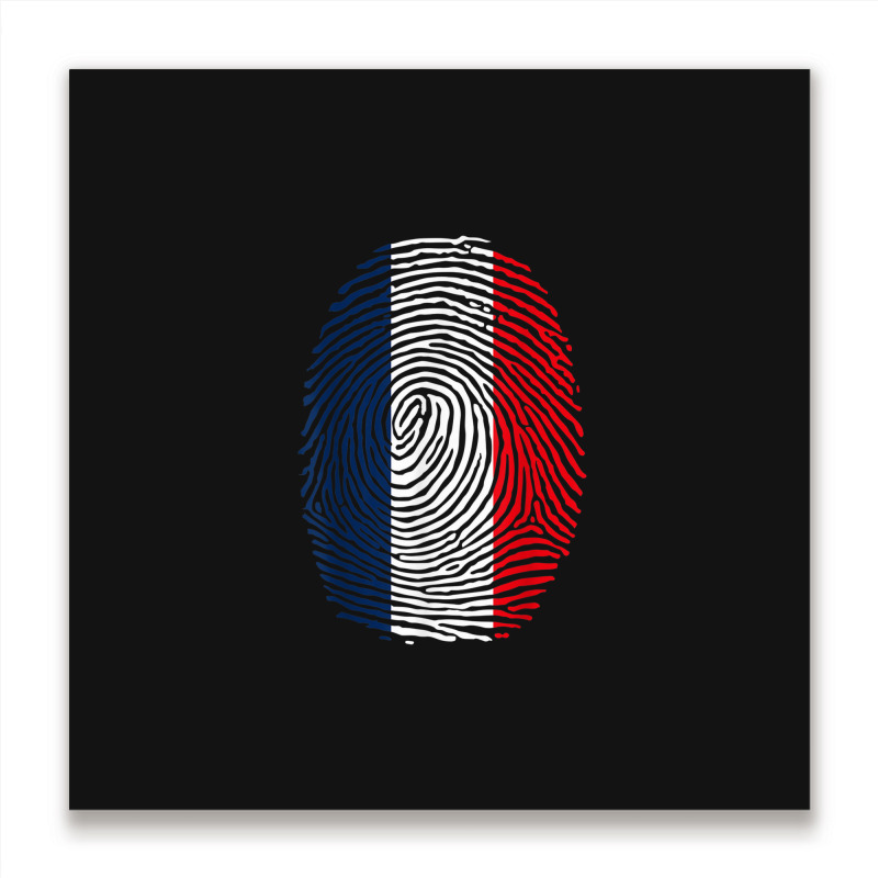 French Fingerprint France Flag Dna Cute Patriotic Metal Print Square by JosephWDaniels | Artistshot