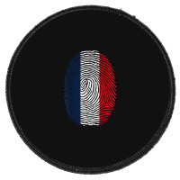 French Fingerprint France Flag Dna Cute Patriotic Round Patch | Artistshot