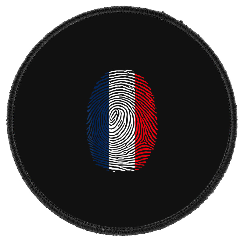 French Fingerprint France Flag Dna Cute Patriotic Round Patch by JosephWDaniels | Artistshot